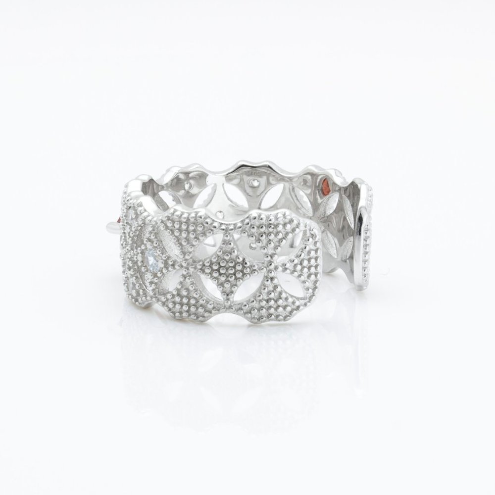 Natural Garnet Sterling Silver Ring - Picture 2 of 3